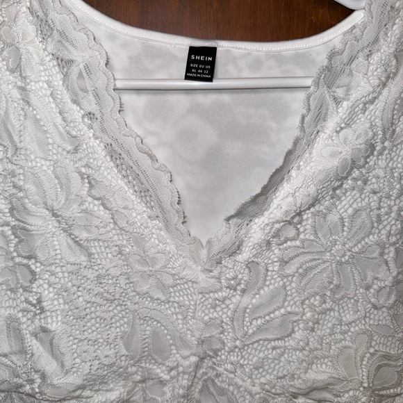 SHEIN White Lace Bodysuit - Picture 3 of 5